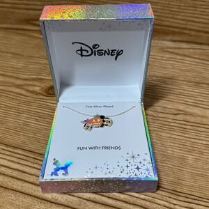 Disney Necklace Vampire MICKEY‎ Mouse Witch MINNIE 16" Halloween Silver Plated